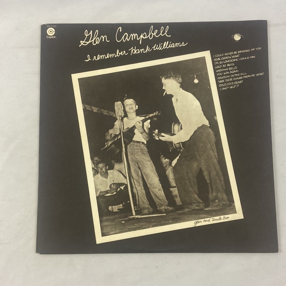 Glen Campbell I Remember Hank Williams Capitol Records 1973 Vinyl Record LP - Picture 9 of 9